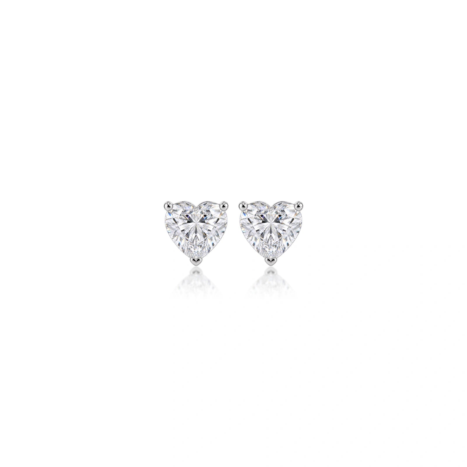 1.5 Ct Heart Cut Diamond Solitaire Stud Earrings by Fortune Jewellery