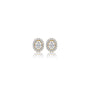 1 Ct Oval Cut Diamond Halo Stud Earrings by Fortune Jewellery