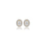 1.5 Ct Oval Cut Diamond Halo Stud Earrings by Fortune Jewellery