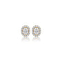 2 Ct Oval Cut Diamond Halo Stud Earrings by Fortune Jewellery