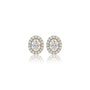 4 Ct Oval Cut Diamond Halo Stud Earrings by Fortune Jewellery