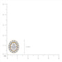 Size of 4 Ct Oval Cut Diamond Halo Stud Earrings by Fortune Jewellery