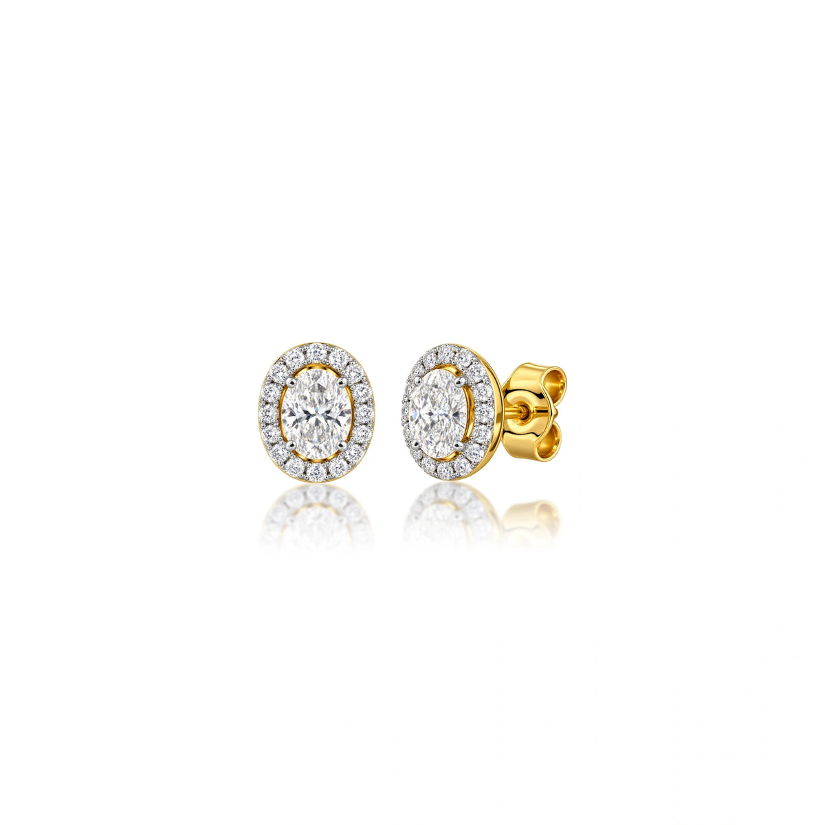 Luxurious 4 Ct Oval Cut Lab Grown Diamond Halo Stud Earrings for special occasions