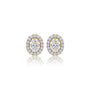 6 Ct Oval Cut Diamond Halo Stud Earrings by Fortune Jewellery