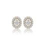 8 Ct Oval Cut Diamond Halo Stud Earrings by Fortune Jewellery