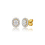 Rich 8 Ct Oval Cut Lab Grown Diamond Halo Stud Earrings with halo setting
