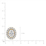 Size of 8 Ct Oval Cut Diamond Halo Stud Earrings by Fortune Jewellery