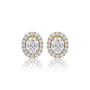 10 Ct Oval Cut Diamond Halo Stud Earrings by Fortune Jewellery