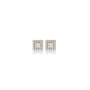 1 Ct Princess Cut Diamond Halo Stud Earrings by Fortune Jewellry