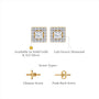 Delicate 1.5 Ct Princess Cut Diamond Halo Stud Earrings