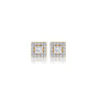 4 Ct Princess Cut Diamond Halo Stud Earrings by Fortune Jewellery