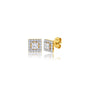 4 Ct Princess Cut Diamond Halo Stud Earrings by Fortune