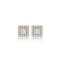 6 Ct Princess Cut Diamond Halo Stud Earrings by Fortune Jewellery