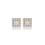 8 Ct Princess Cut Diamond Halo Stud Earrings by Fortune Jewellery