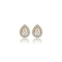 4 Ct Pear Cut Diamond Halo Ear Studs, a rich and luxurious pair photographed from the front