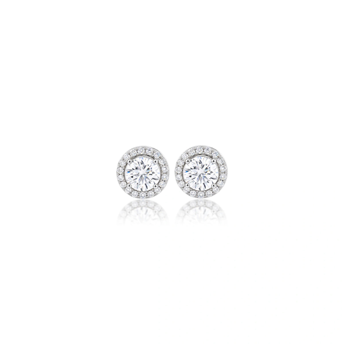 2 Ct Round Cut Diamond Halo Earrings for women by Fortune Jewellery