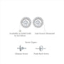 Partywear 4 Ct Round Cut Diamond Halo Earrings by Fortune Jewellery