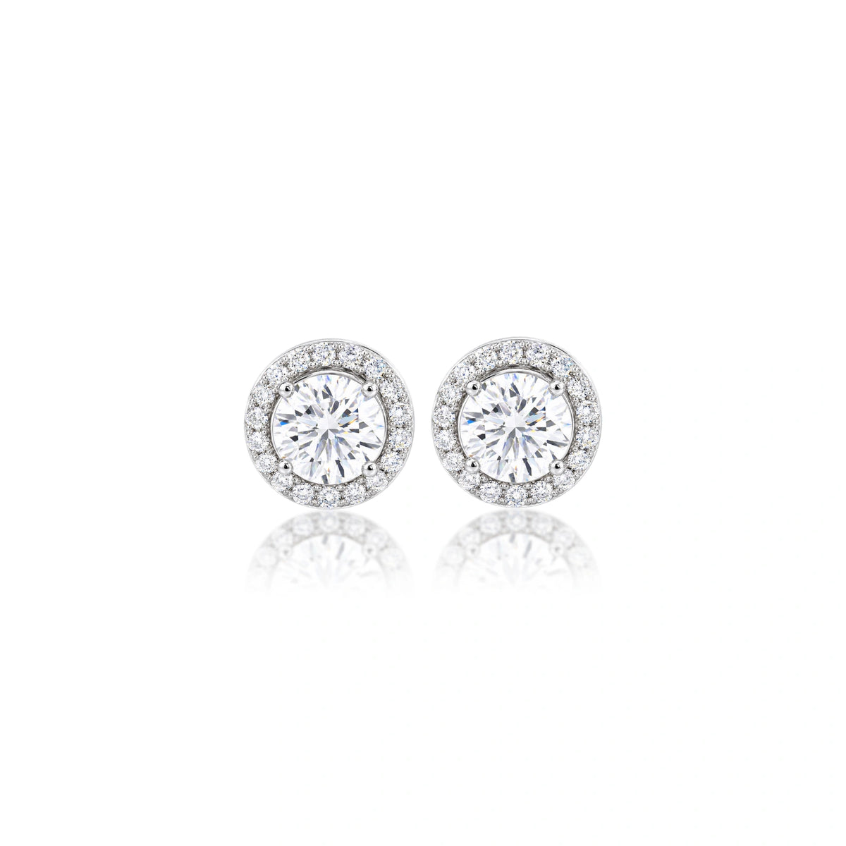 6 Ct Round Cut Diamond Halo Earrings for women by Fortune Jewellery