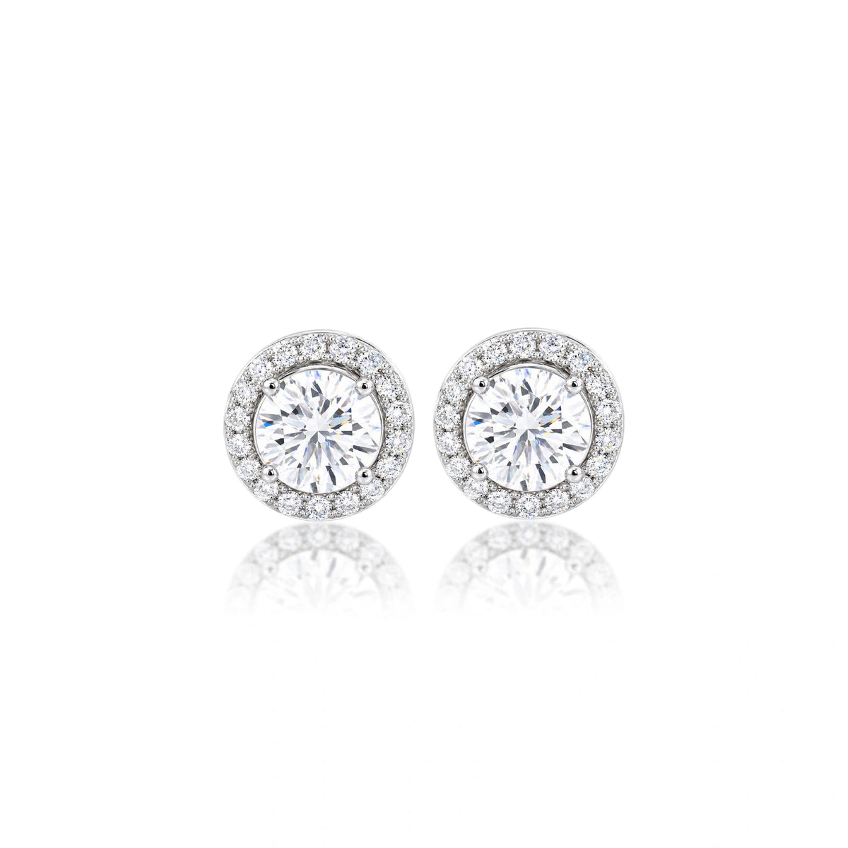8 Ct Round Cut Diamond Halo Earrings for women by Fortune Jewellery