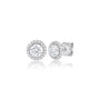 Premium 8 Ct Round Cut Lab Grown Diamond Halo Earrings by Fortune Jewellery