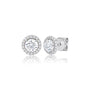 Luxurious 10 Ct Round Cut Lab Grown Diamond Halo Earrings by Fortune Jewellery
