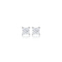 1.5 Ct Princess Cut Diamond Solitaire Ear Studs, front view of a polished pair with a modern, geometric charm