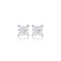 Side view of 6 Ct princess cut solitaire diamond ear studs, a prized wedding-day jewel