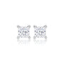 8 Ct Princess Cut Diamond Solitaire Ear Studs, majestic pair presented head-on