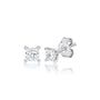 Side profile of 10 Ct princess cut diamond solitaire studs, the pinnacle of gifting