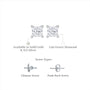 Macro detail of the radiant facets on 10 Ct princess cut diamond solitaire ear studs