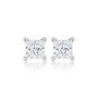 10 Ct Princess Cut Diamond Solitaire Ear Studs, an exceptional pair of collector-grade square solitaires