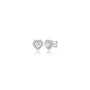 1 Ct Heart Cut Diamond Halo Ear Studs by Fortune