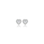1 Ct Heart Cut Diamond Halo Ear Studs by Fortune Jewellery