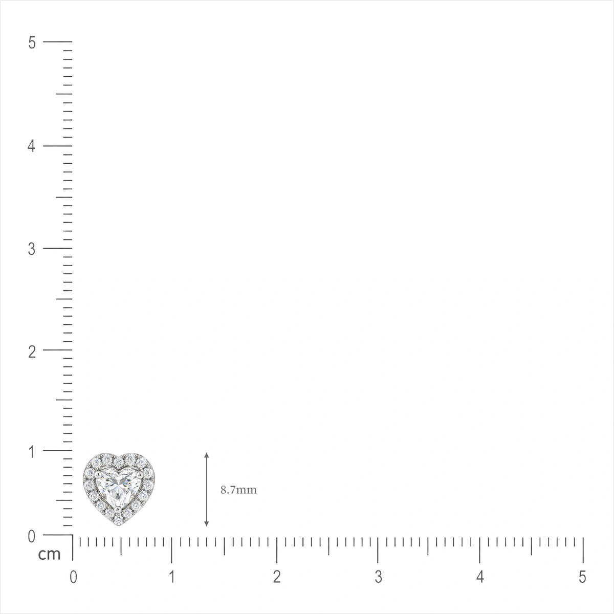 Unique 1.5 Ct Heart Cut Diamond Halo Ear Studs