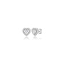 1.5 Ct Heart Cut Diamond Halo Ear Studs by Fortune