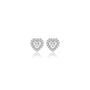 2 Ct Heart Cut Diamond Halo Ear Studs by Fortune Jewellery