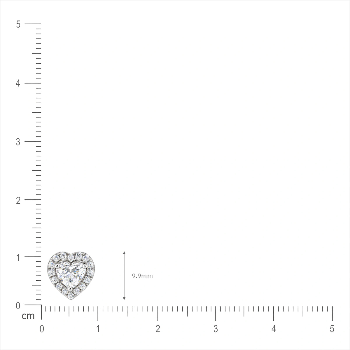 Unique 2 Ct Heart Cut Diamond Halo Ear Studs