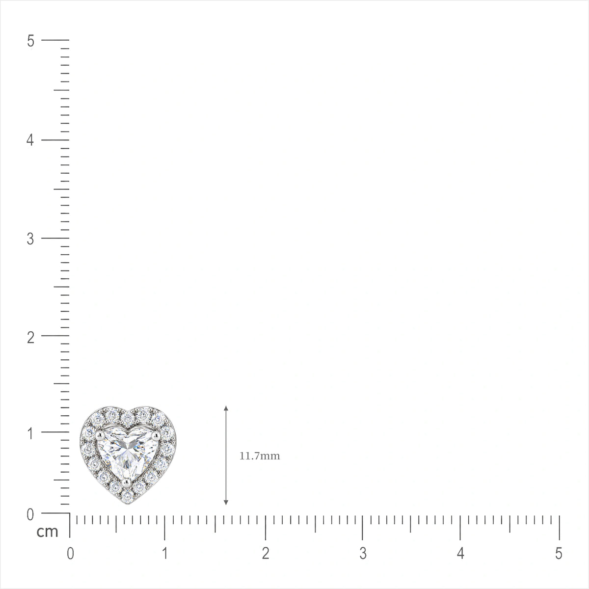 Lab grown diamond size 4 Ct Heart Cut Diamond Halo Ear Studs