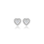 4 Ct Heart Cut Diamond Halo Ear Studs by Fortune Jewellery