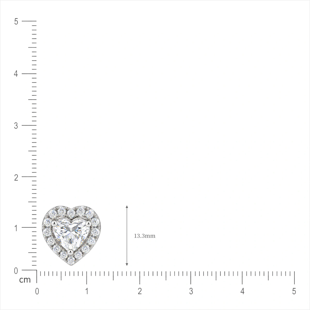 Classy 6 Ct Heart Cut Diamond Halo Ear Studs