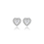 6 Ct Heart Cut Diamond Halo Ear Studs by Fortune Jewellery