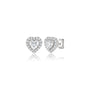 6 Ct Heart Cut Diamond Halo Ear Studs by Fortune