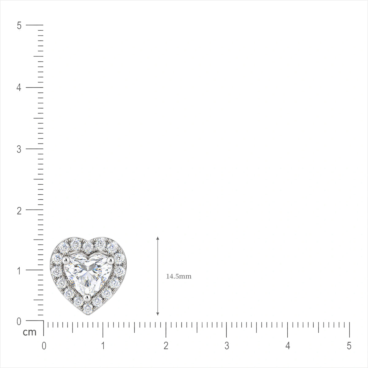 Lab grown diamond 8 Ct Heart Cut Diamond Halo Ear Studs