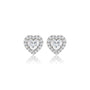 8 Ct Heart Cut Diamond Halo Ear Studs by Fortune Jewellery