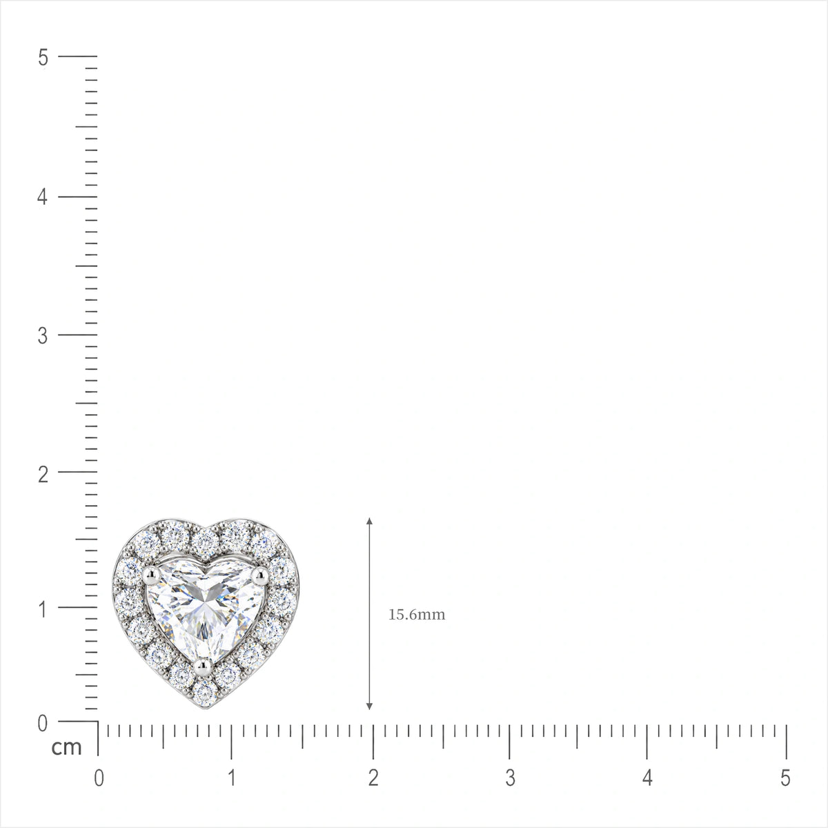 Lab grown 10 Ct Heart Cut Diamond Halo Ear Studs by Fortune