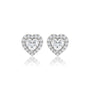 10 Ct Heart Cut Diamond Halo Ear Studs by Fortune Jewellery