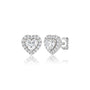 10 Ct Heart Cut Diamond Halo Ear Studs by Fortune