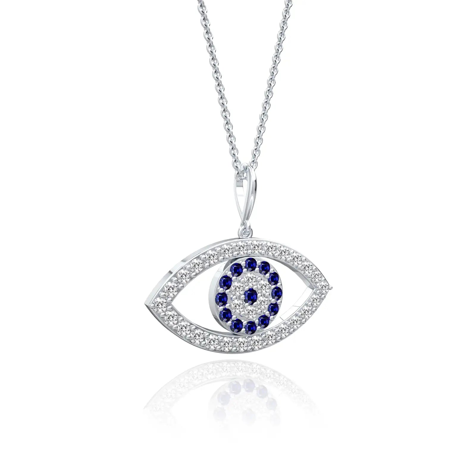 White gold guardian eye diamond pendant 