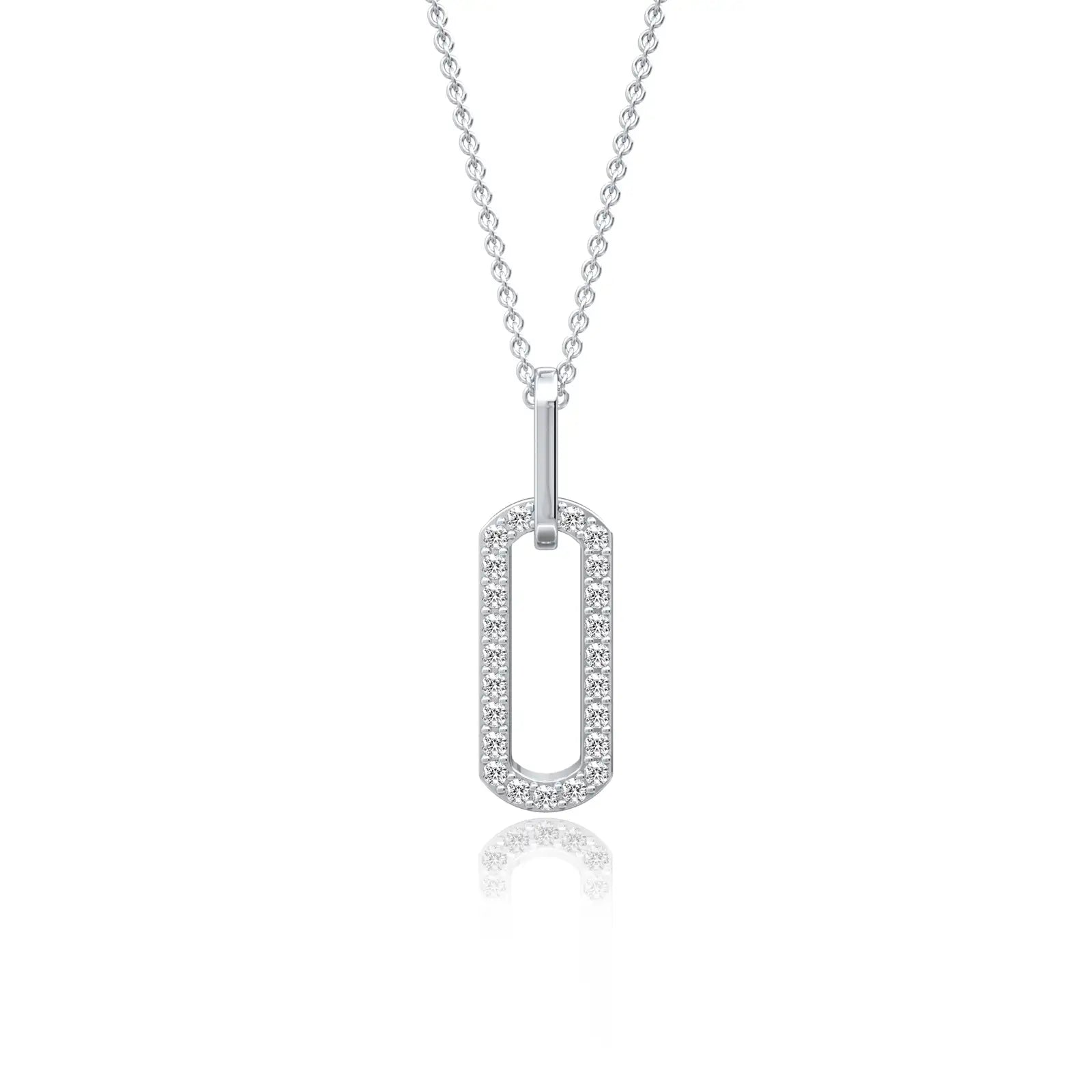 Beautiful diamond trendy paper clip diamond pendant for women