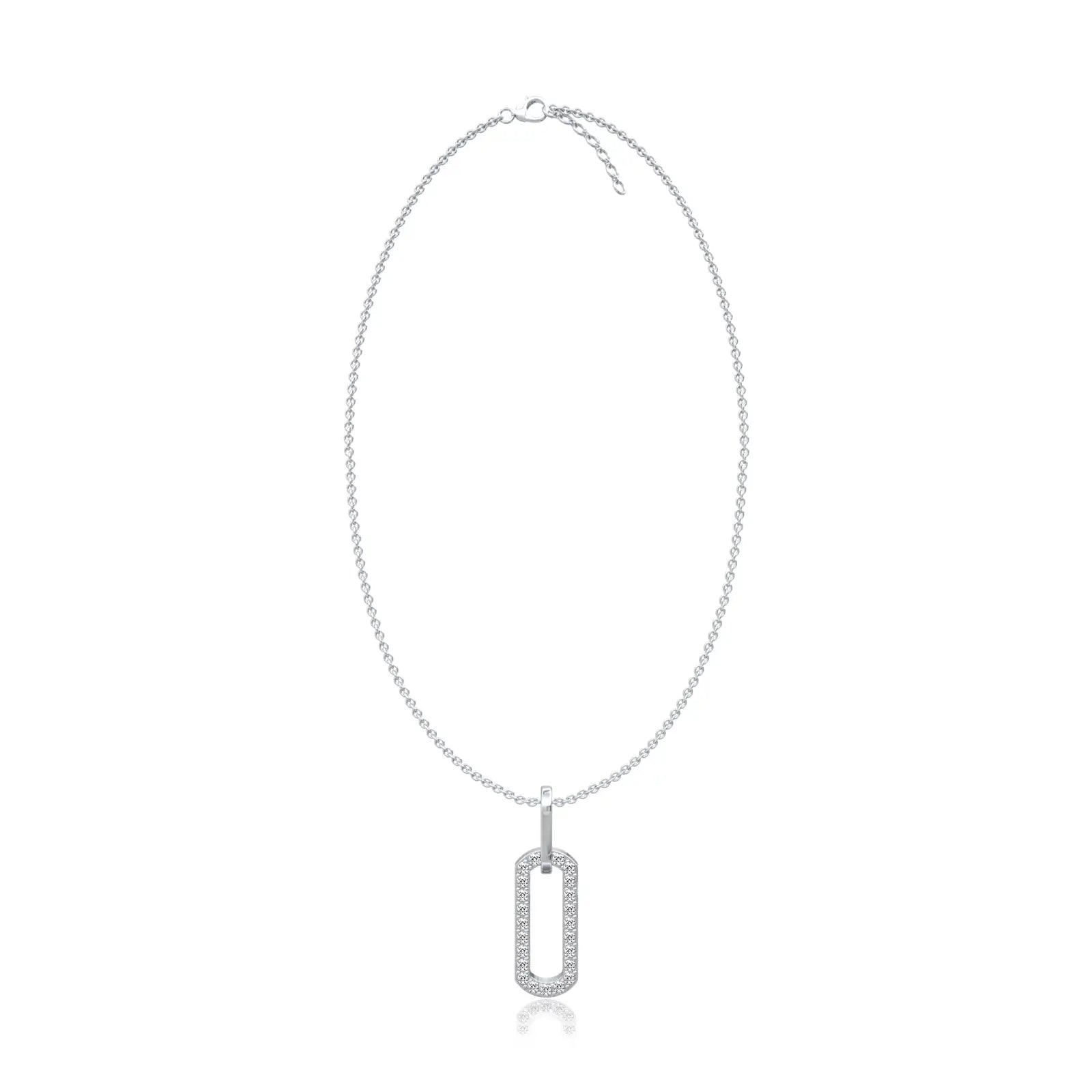 Elegant trendy paper clip diamond pendant
